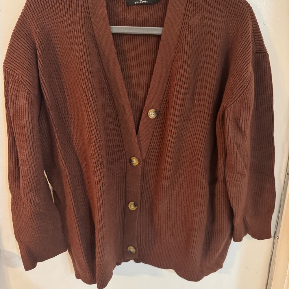 Lillusory | Deep Brown Knit Cardigan